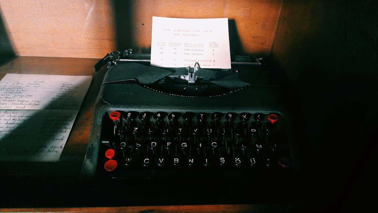 Paper on Black Typewriter